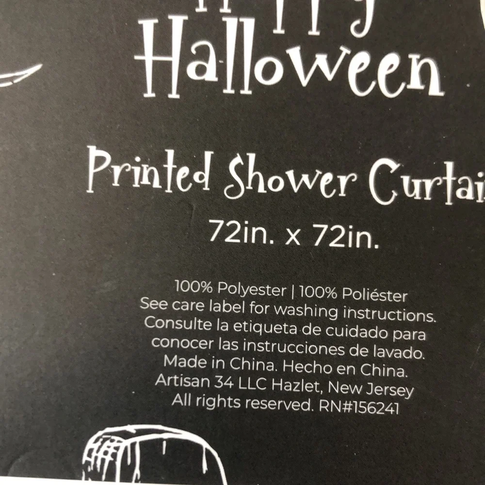 Happy Halloween Black & White Skeleton Couple Shower Curtain